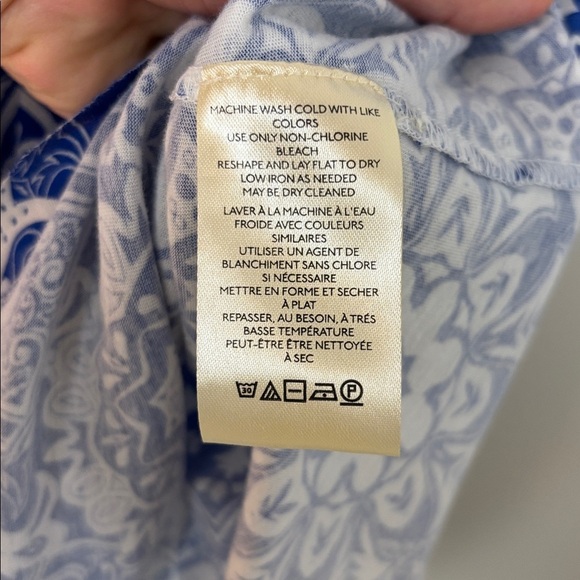 NWT Anthropologie Maeve Blue and White Floral T Shirt - M - Picture 8 of 10